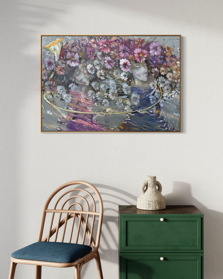Tarp gėlių, 100x70