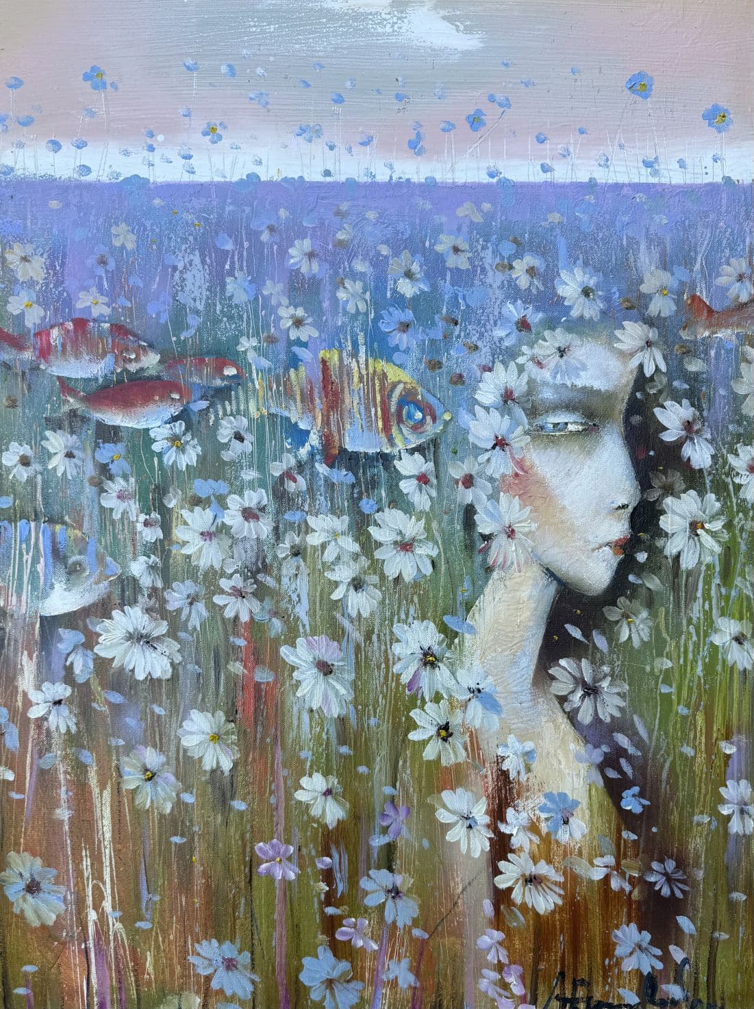 Banguojanti pieva, 80x60