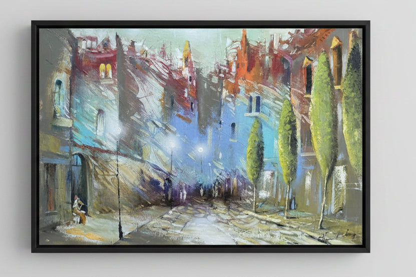 Gatvės muzikantė, 100x70