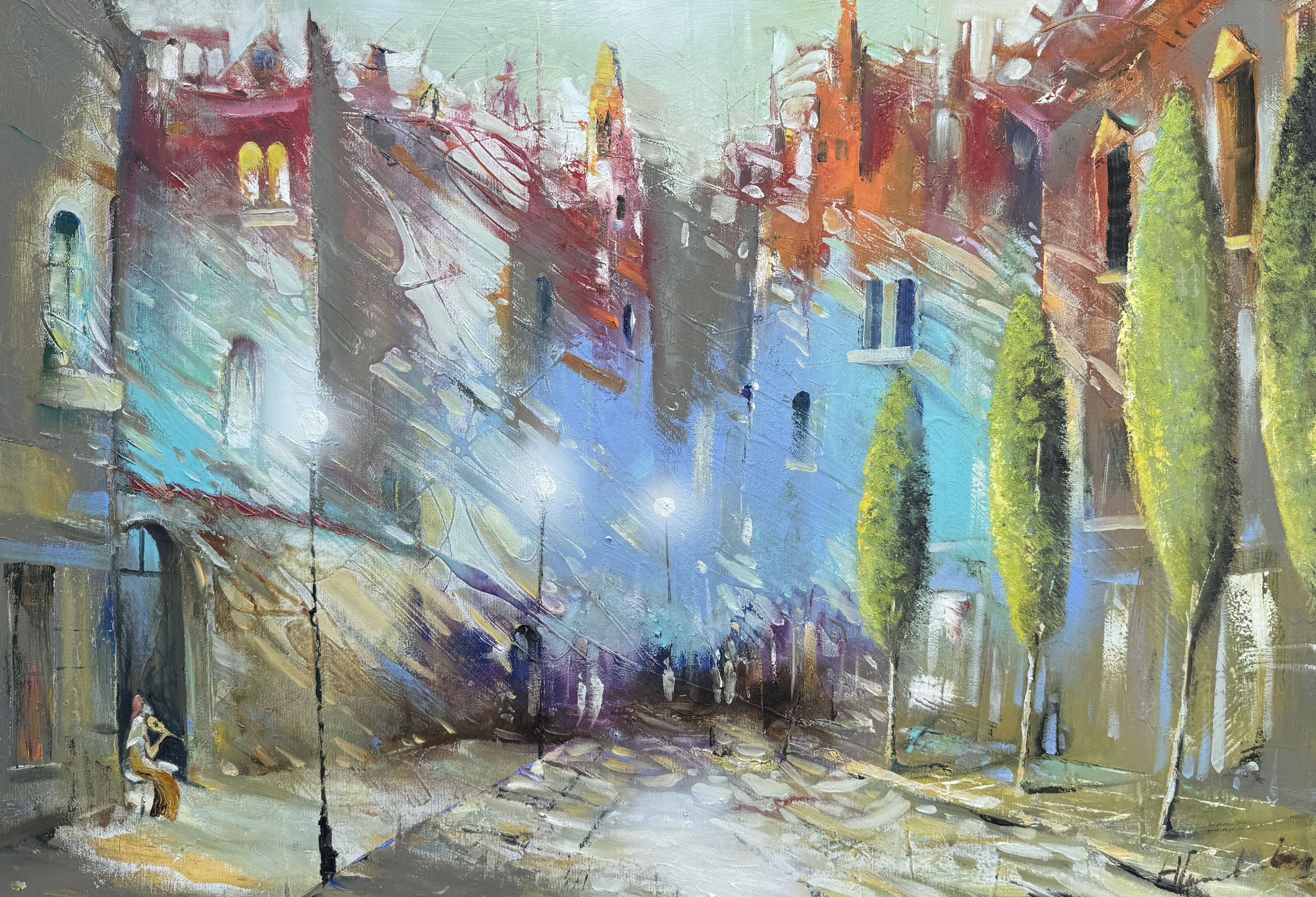 Gatvės muzikantė, 100x70