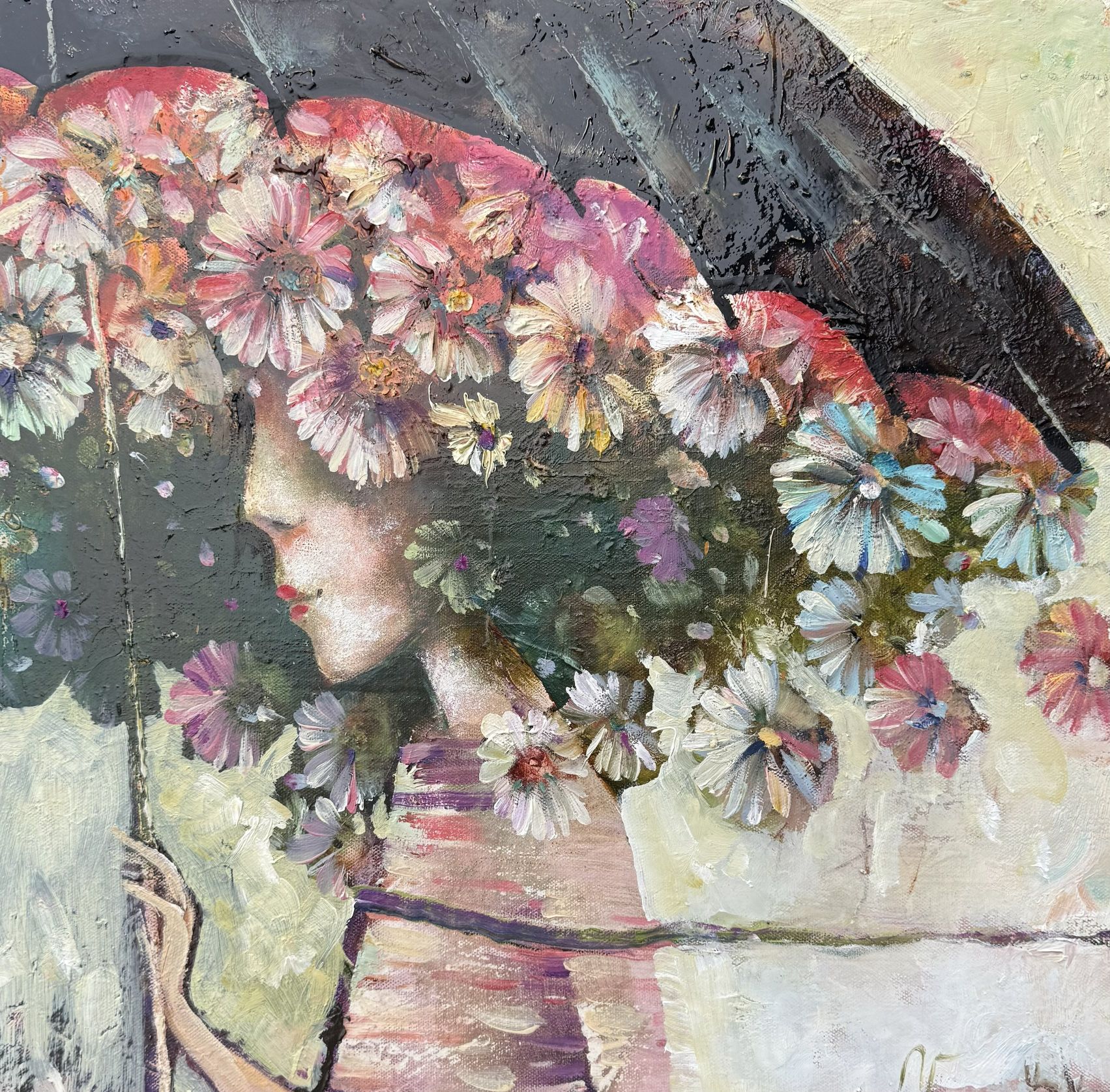 Gėlėtas skėtis, 50x50