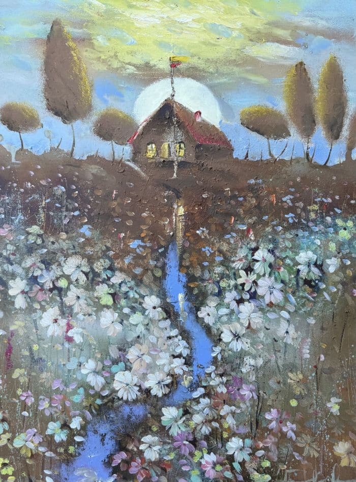 Peizažas su saule, 80x60