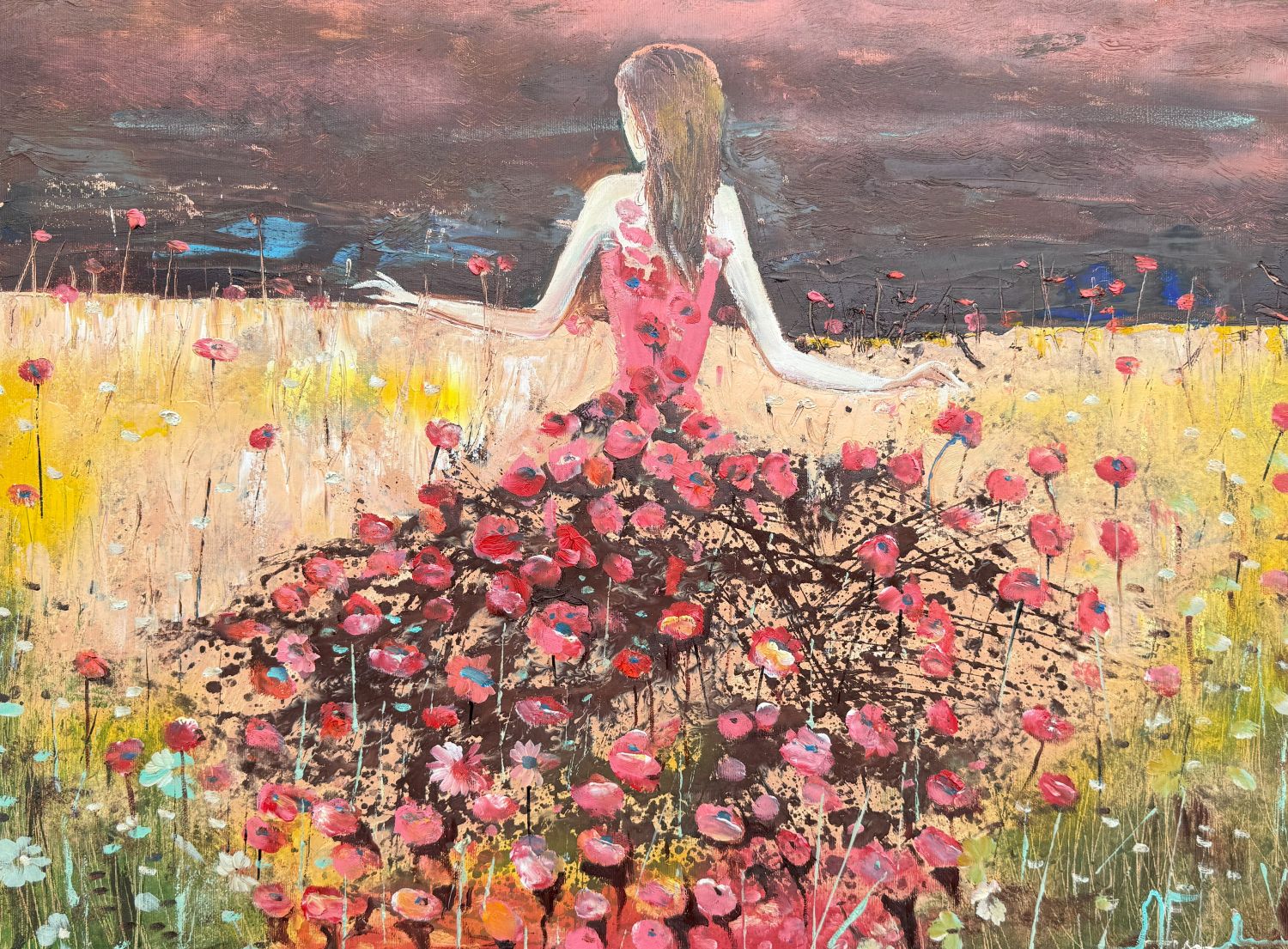 Pievų gėlės, 80x60