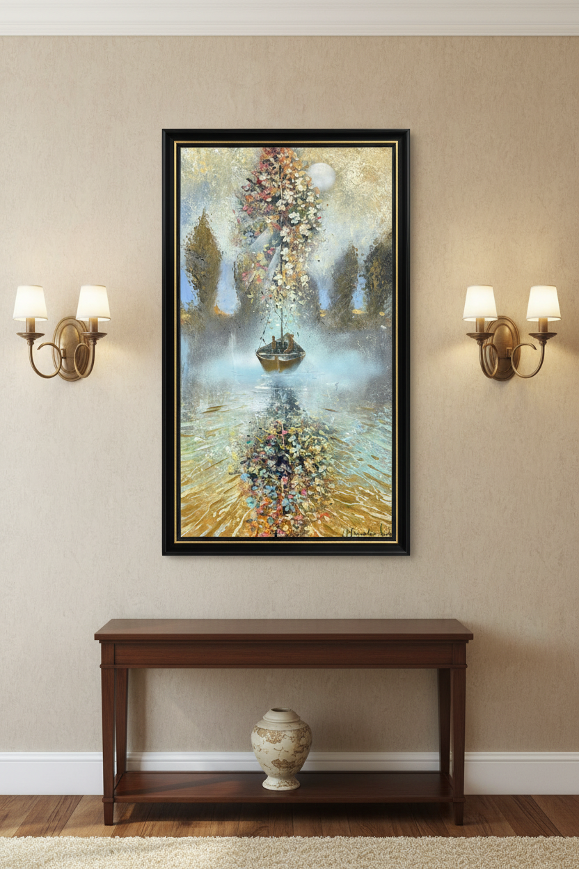 Plaukia laivelis palengva, 100x50