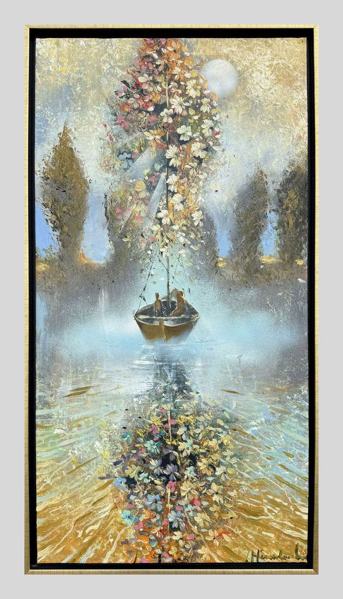 Plaukia laivelis palengva, 100x50