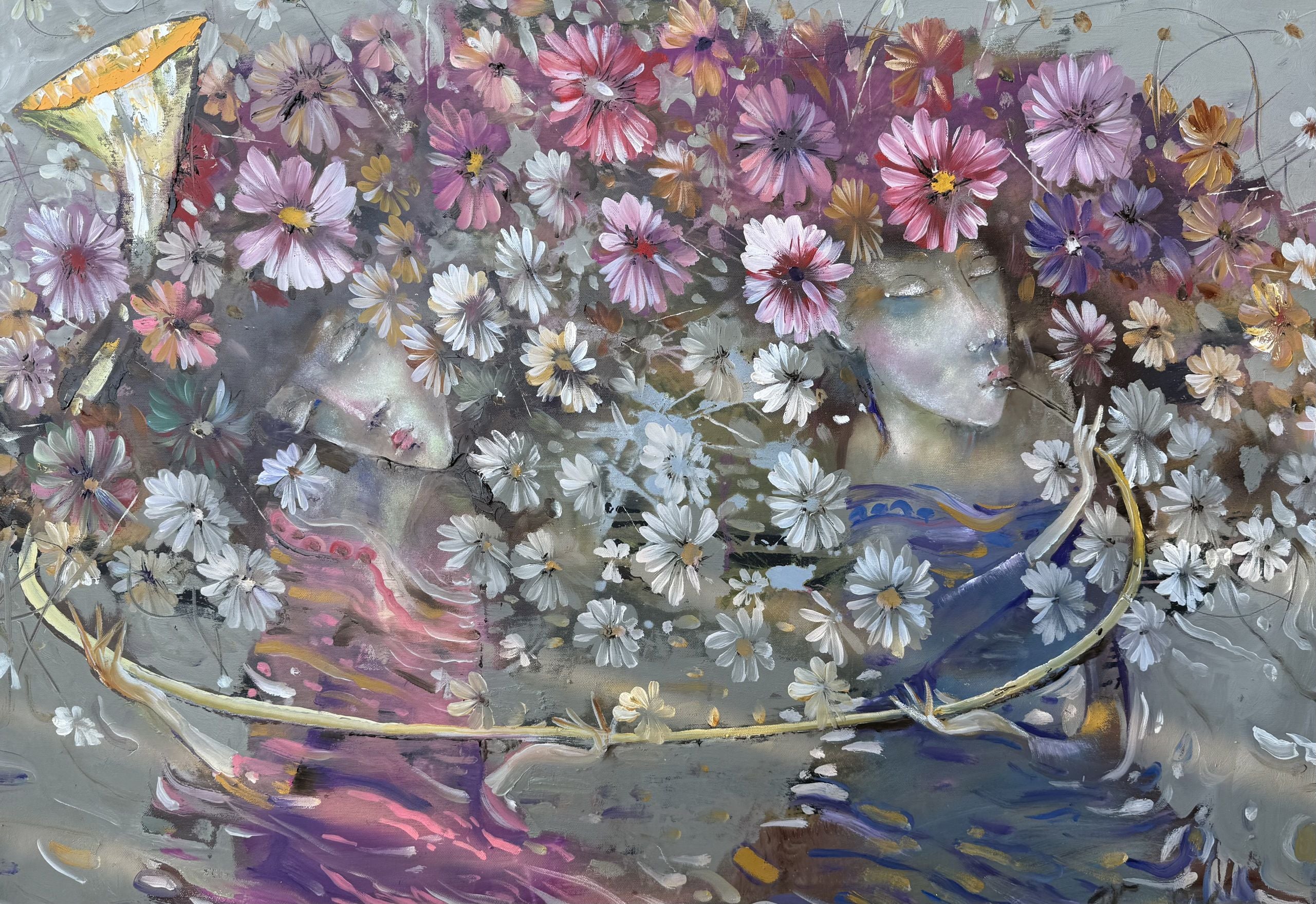 Tarp gėlių, 100x70